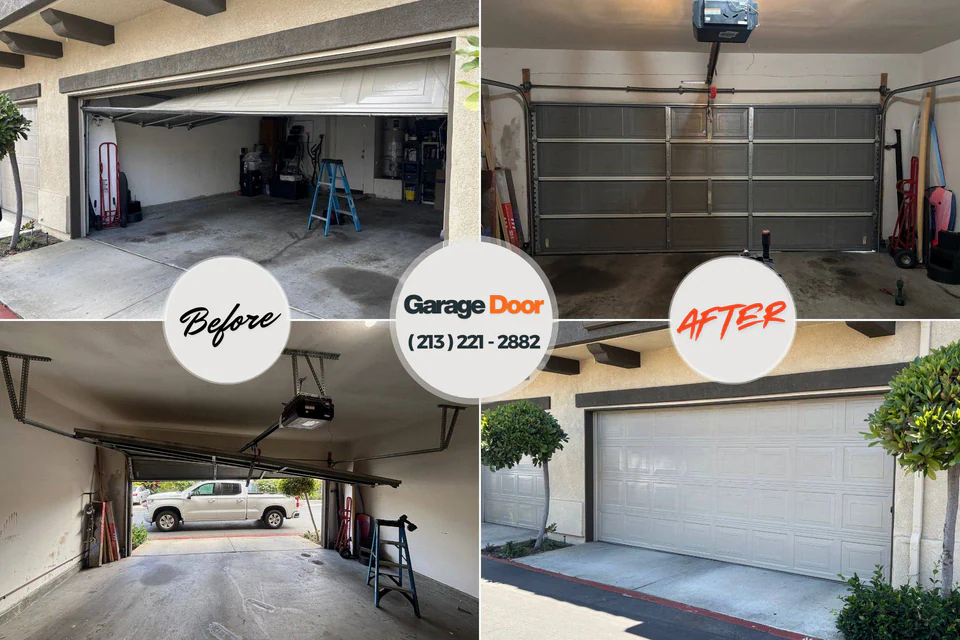 Before and after: garage door repair North Barrington, IL